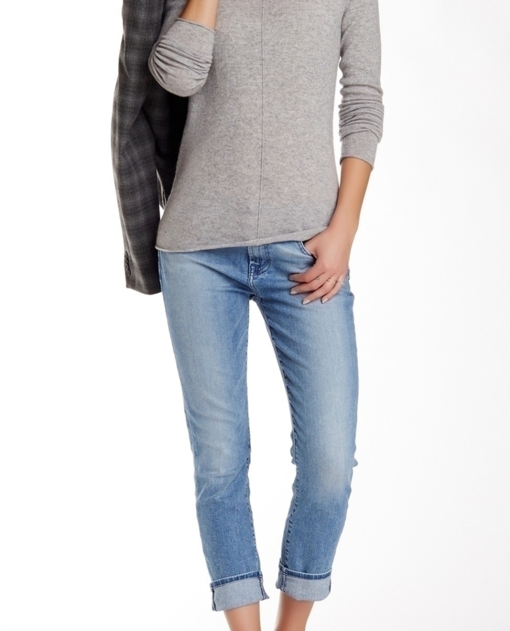 7 For All Mankind Relaxed Skinny in Light Blue Hue - Picture 4 of 14